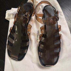 Vince Women's Brown Jelly  Sandals 8